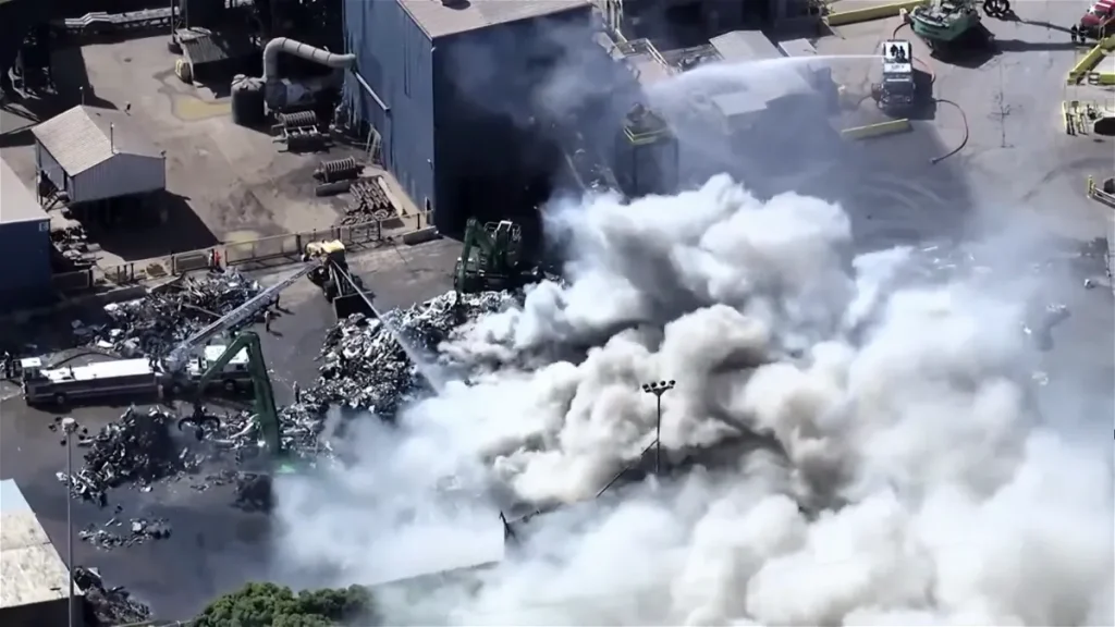 Major Fire at Redwood City Recycling Facility Damages Air Quality